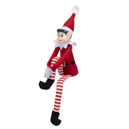 Skrzat świąteczny, dekoracja Boże Narodzenie 40 cm elf siedzący