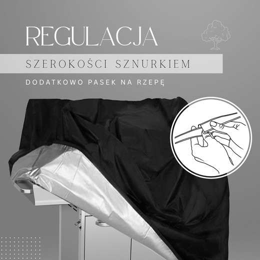 Pokrowiec na grilla 60x65x80 cm plandeka wodoodporna czarna