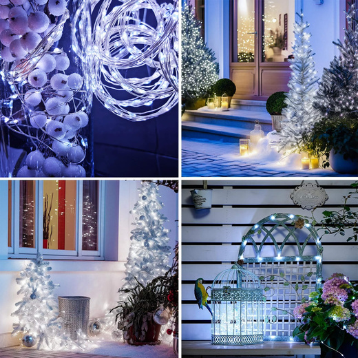 Lampki choinkowe na szpuli 1000 LED druciki biały zimny wewnętrzno-zewnętrzne