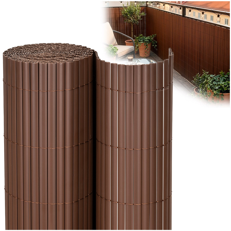 Osłona PVC maskująca na balkon, taras, ogrodzenie 500x100 cm brązowa