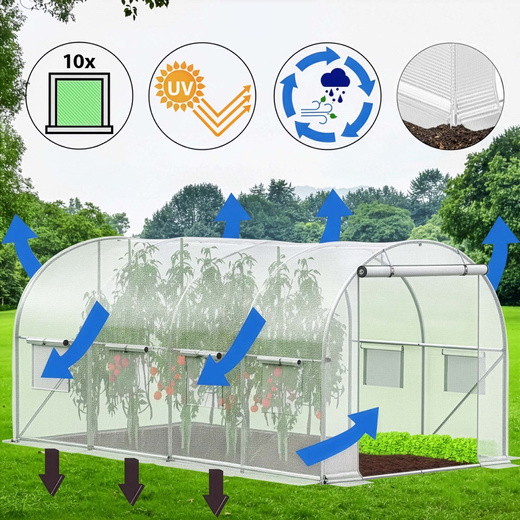 Szklarnia ogrodowa foliowa UV4 140g/m2 4x2,5x2 m tunel na warzywa zioła foliak warzywniak