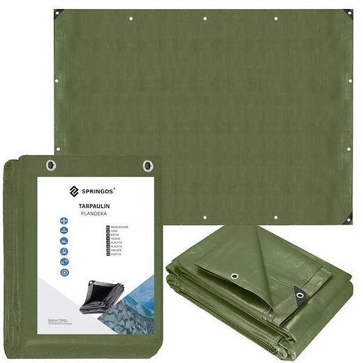 Plandeka 2x4m 120g/m2 gruba płachta ochronna zielona