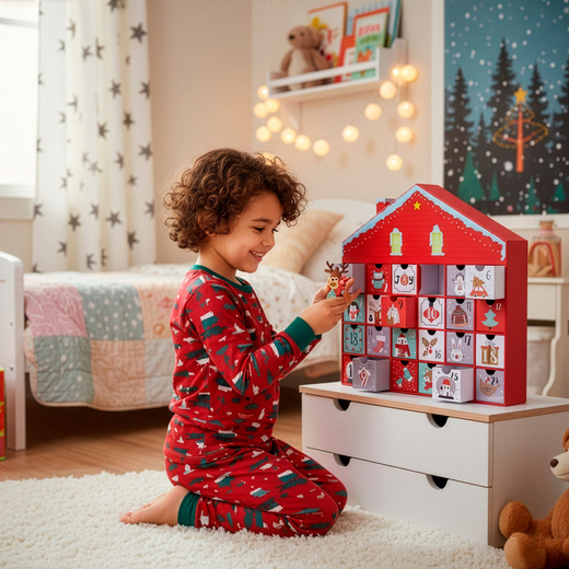 Kalendarz adwentowy z szufladkami 24szt. dekoracja świąteczna, domek