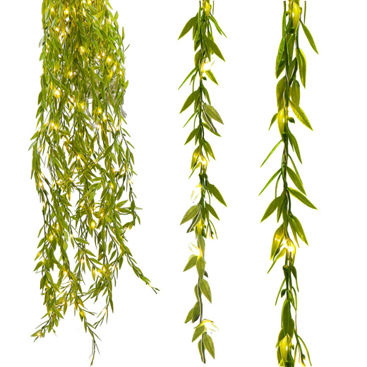 Girlanda led sztuczne liście ruskus dekoracja świetlna