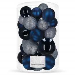 Bombki choinkowe 30 szt. ozdoby świąteczne granatowy