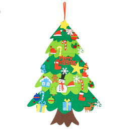 Ozdoba świąteczna, Choinka z filcu 31 zawieszek 95 cm multikolor