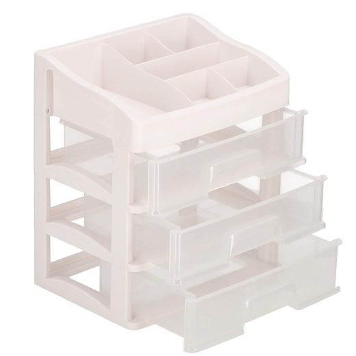 Organizer na kosmetyki 31x26,5x19,5 cm mleczny pojemnik na biżuterię z przegródkami