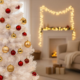 Choinka sztuczna 150 cm jodła biała nowoczesna jak żywa, ze stojakiem