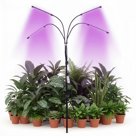 Lampa do doświetlania roślin LED do wzrostu uprawy 4 panele z timerem i pilotem, usb
