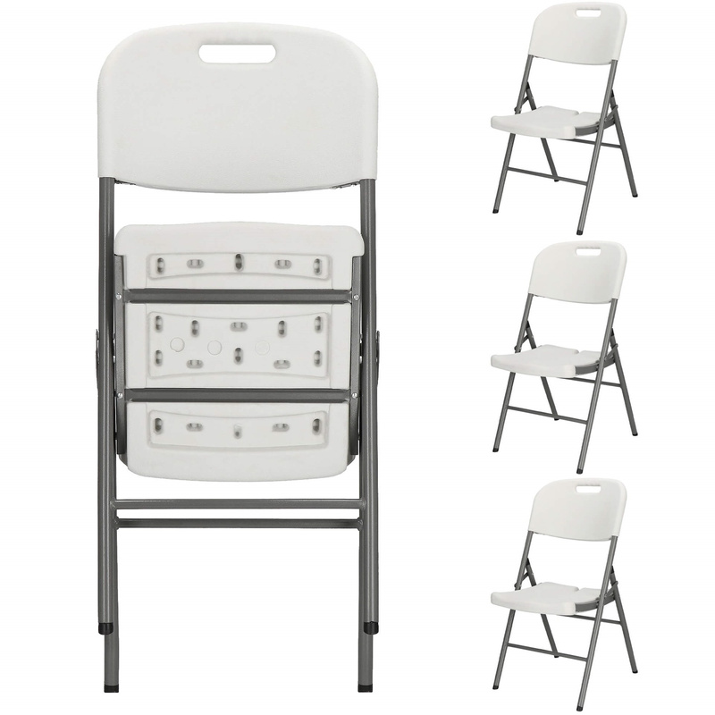 Krzesła cateringowe składane 4 szt. turystyczne do ogrodu na piknik białe