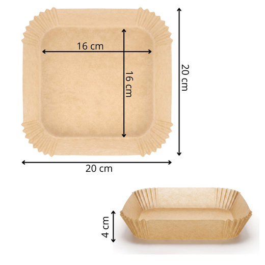 Wkłady papierowe do Airfryer 300 szt. tacki do frytkownicy beztłuszczowej 20x20 cm