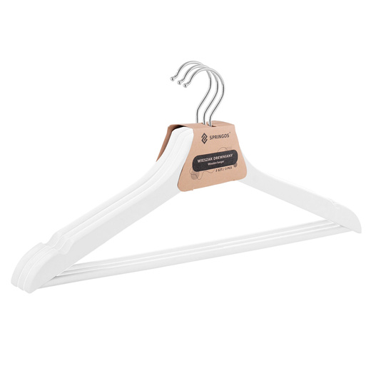 Wieszaki na ubrania drewniane zestaw 9 szt. białe