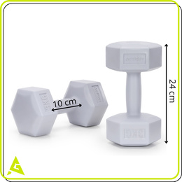 Ciężarki 2x3 kg hexagonalne do ćwiczeń fitness hantle zestaw 2 szt. szare