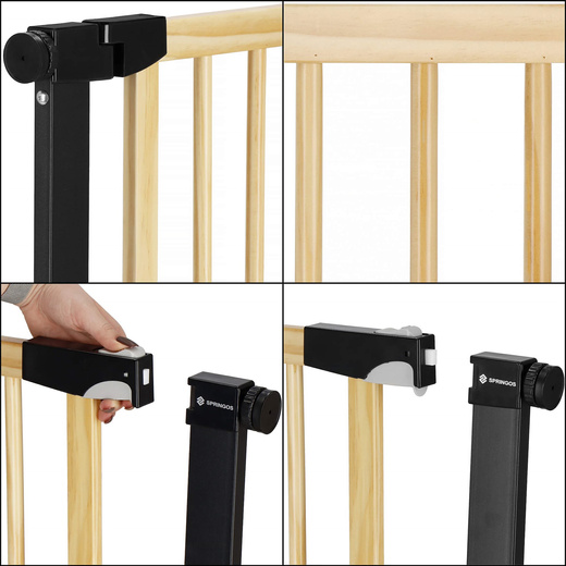 Bramka zabezpieczająca schody przed dziećmi 75-96 cm bramka rozporowa brązowo-czarna
