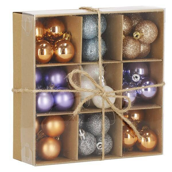 Bombki choinkowe 54 szt. ozdoby świąteczne zestaw 3cm