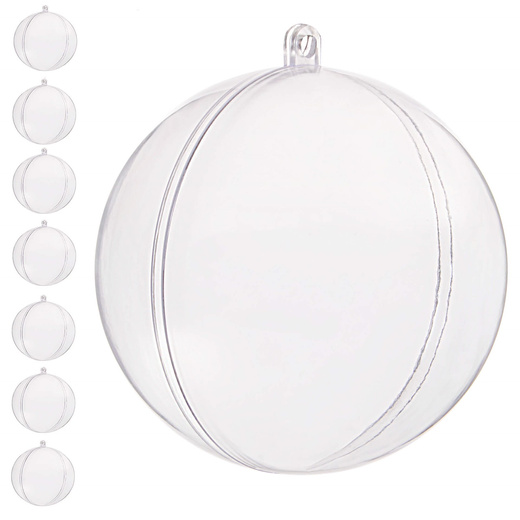 Bombki akrylowe 11cm kula plastikowa decoupage zestaw 8 szt.