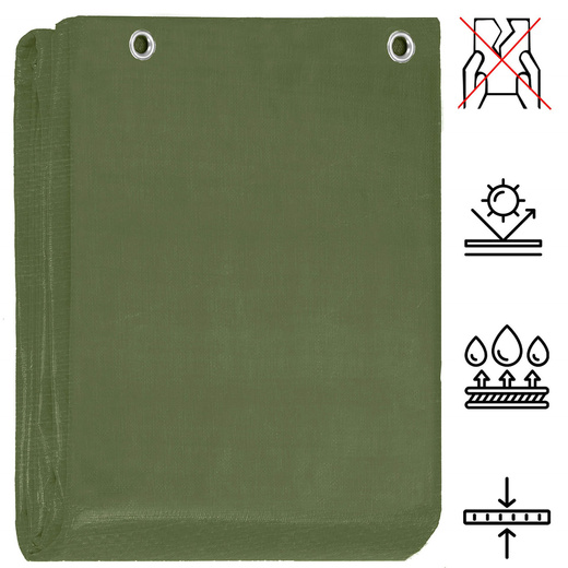 Plandeka 4x6m 120g/m2 gruba płachta ochronna zielona