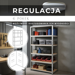 Regały metalowe 2 szt. z 6 półkami 225x110x50 cm 900 kg do garażu, piwnicy