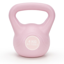 Kettlebell 4 kg odważnik, hantla do ćwiczeń ABS kula do treningu siłowego, różowa
