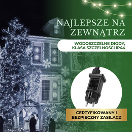 Lampki choinkowe 500 led biały zimny + flash 25m oświetlenie świąteczne IP44
