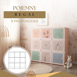 Szafka modułowa dla dzieci 110x110x37 cm organizer dziecięcy 9 półek