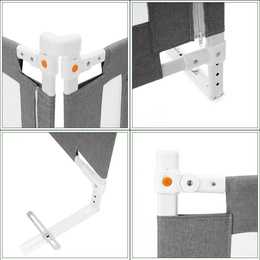 Barierka ochronna do łóżka 200 cm zabezpieczająca uniwersalna dla dzieci składana szara