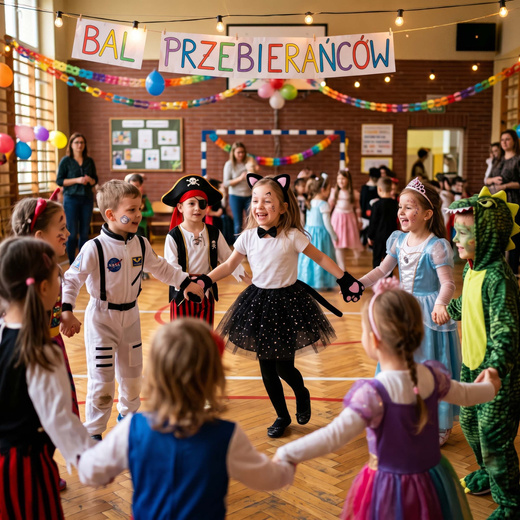 Strój Kota dla dziewczynki zestaw 7 el. przebranie, kostium Kotek na bal, Halloween