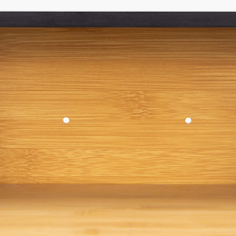 Chlebak zamykany, dwupoziomowy, szafka na pieczywo, bambusowy, czarny