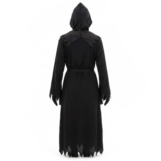 Przebranie na Halloween 146/152 cm strój śmierć, żniwiarz, kostium kostuchy, kosa, okulary LED