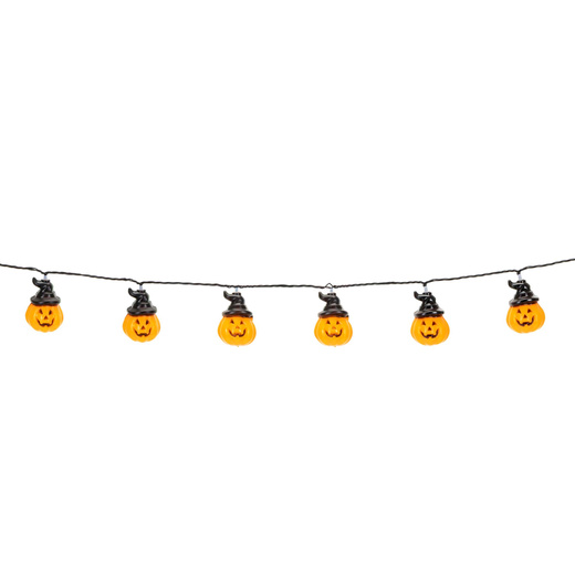 Lampki na Halloween dynie 5 m girlanda łańcuch świetlny na baterie 20 LED świecąca ozdoba