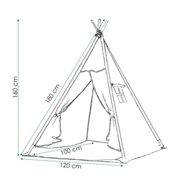Namiot Tipi dla dzieci wigwam błękitny w gwiazdki XXL