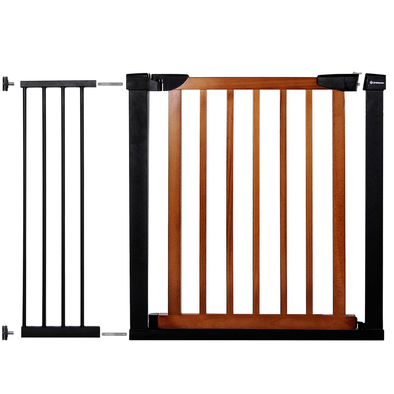 Bramka zabezpieczająca rozporowa 75-110 cm brązowo-czarna