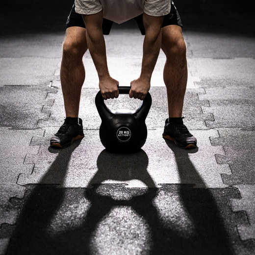 Kettlebell 20 kg odważnik, hantla do ćwiczeń ABS kula do treningu siłowego, czarny