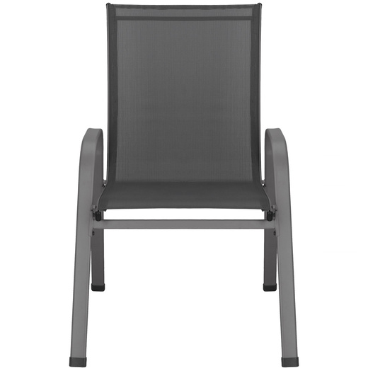 Krzesła ogrodowe 4 szt. metalowe wys. 92 cm na taras balkon 120 kg ciemnoszare