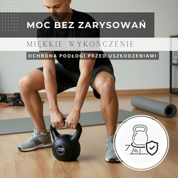 Kettlebelle odważnik kulowy 16 kg ABS hantla do ćwiczeń kula do treningu siłowego czarna