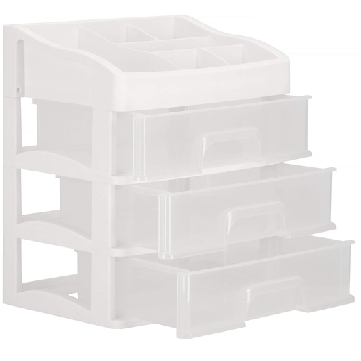 Organizer na kosmetyki 26,5x23,3x17cm mleczny pojemnik na biżuterię z przegródkami