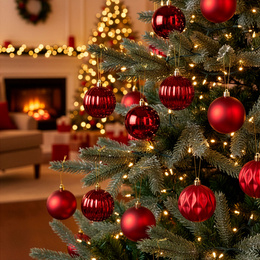 Bombki choinkowe 36 szt. zestaw dekoracji świątecznych, nietłukące, czerwone