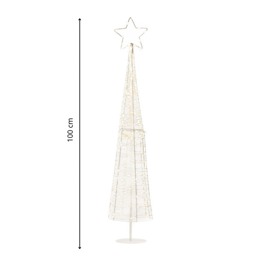 Choinka na zewnątrz 250 Led ciepły biały 100 cm dekoracja świąteczna IP44