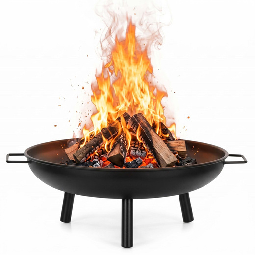 Palenisko ogrodowe z uchwytami 58 cm misa na ognisko, grill, okrągła, czarna
