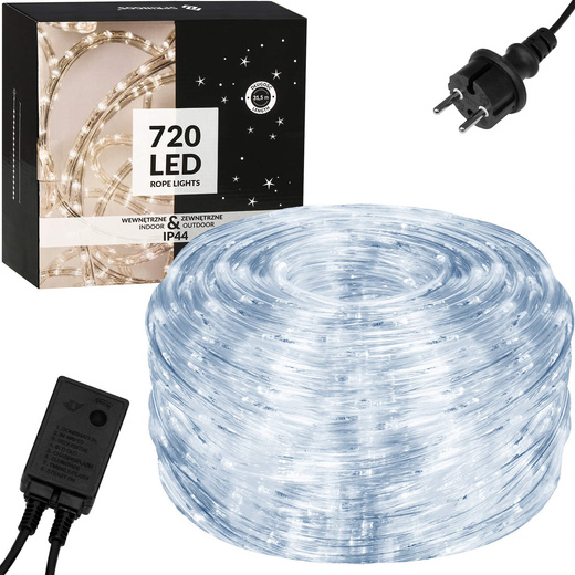 Wąż świetlny 720 Led biały zimny 30m z programatorem IP44