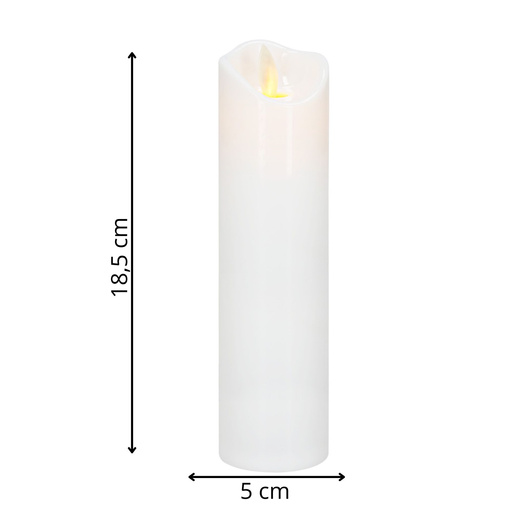 Świeczka elektryczna LED 18,5 cm ruchomy płomień wkład do znicza na baterie