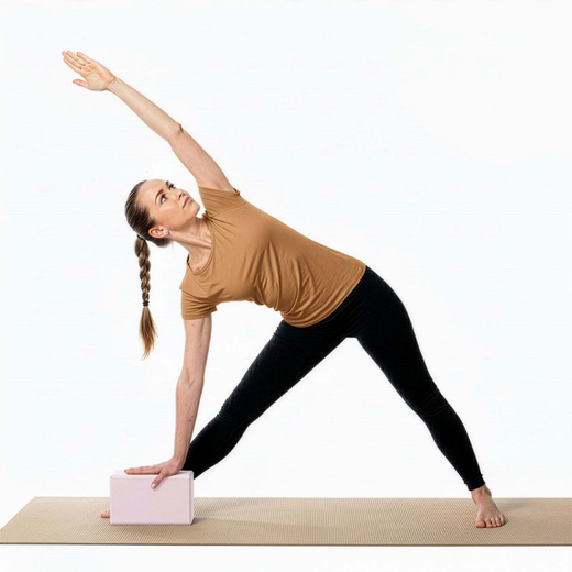 Kostka do jogi piankowa EVA 23x15x7,5 cm klocek blok do ćwiczeń pilates stretching różowa