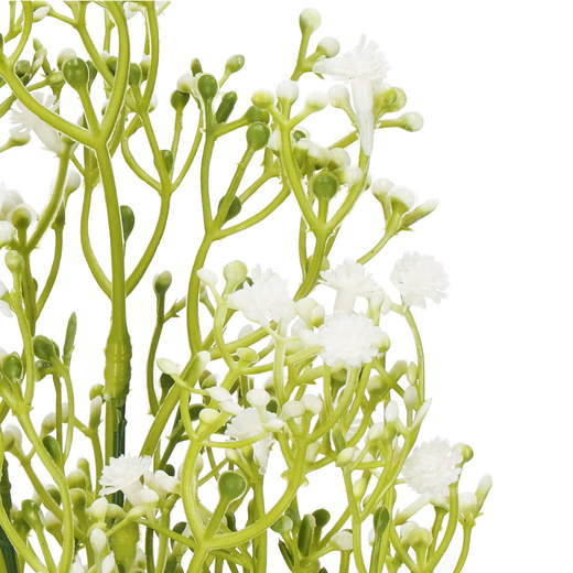 Sztuczna gipsówka 5 gałązek zielony bukiet z białymi kwiatami dekoracyjny 37 cm