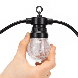 Lampki choinkowe żarówki 15 Led oświetlenie zewnętrzne solarne 10,5 m multikolor