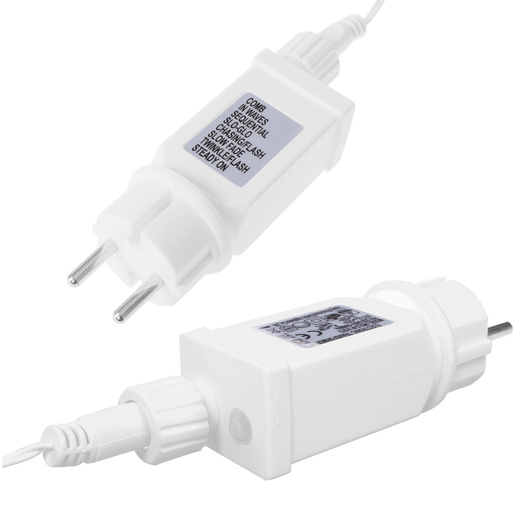Kurtyna świetlna 500 led girlanda, lampki wewnętrzno-zewnętrzne 24 m sople biały ciepły + flash