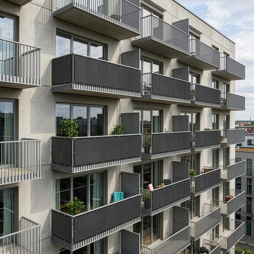 Osłona balkonowa, maskująca 1x5 m mata na balkon zacieniająca 95% antracyt