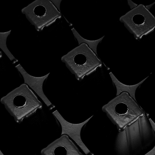 Wielodoniczka z tacką 54x28 cm minidoniczki do wysiewu 66szt. rozsadnik, czarny