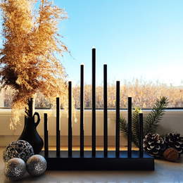 Świecznik adwentowy Led 9 świec czarny