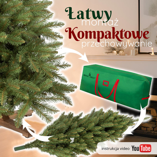 Choinka sztuczna 220 cm świerk kaukaski jak żywy Royal Trees premium drzewko świąteczne