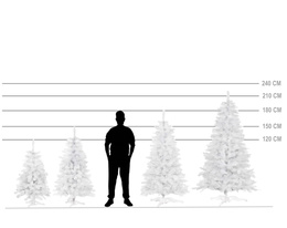 Choinka sztuczna 120 cm jodła biała nowoczesna jak żywa, ze stojakiem